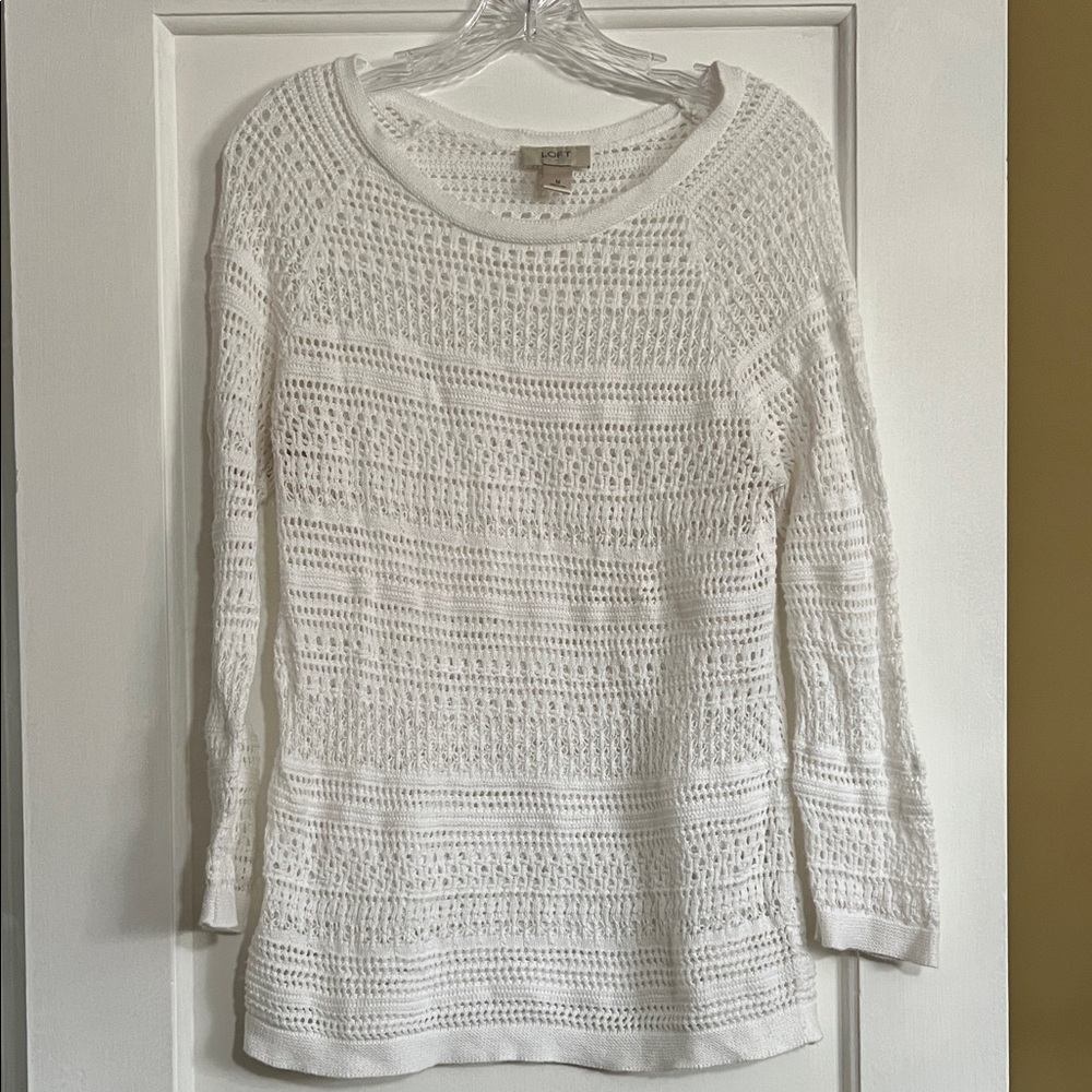 LOFT Cream Knit Top